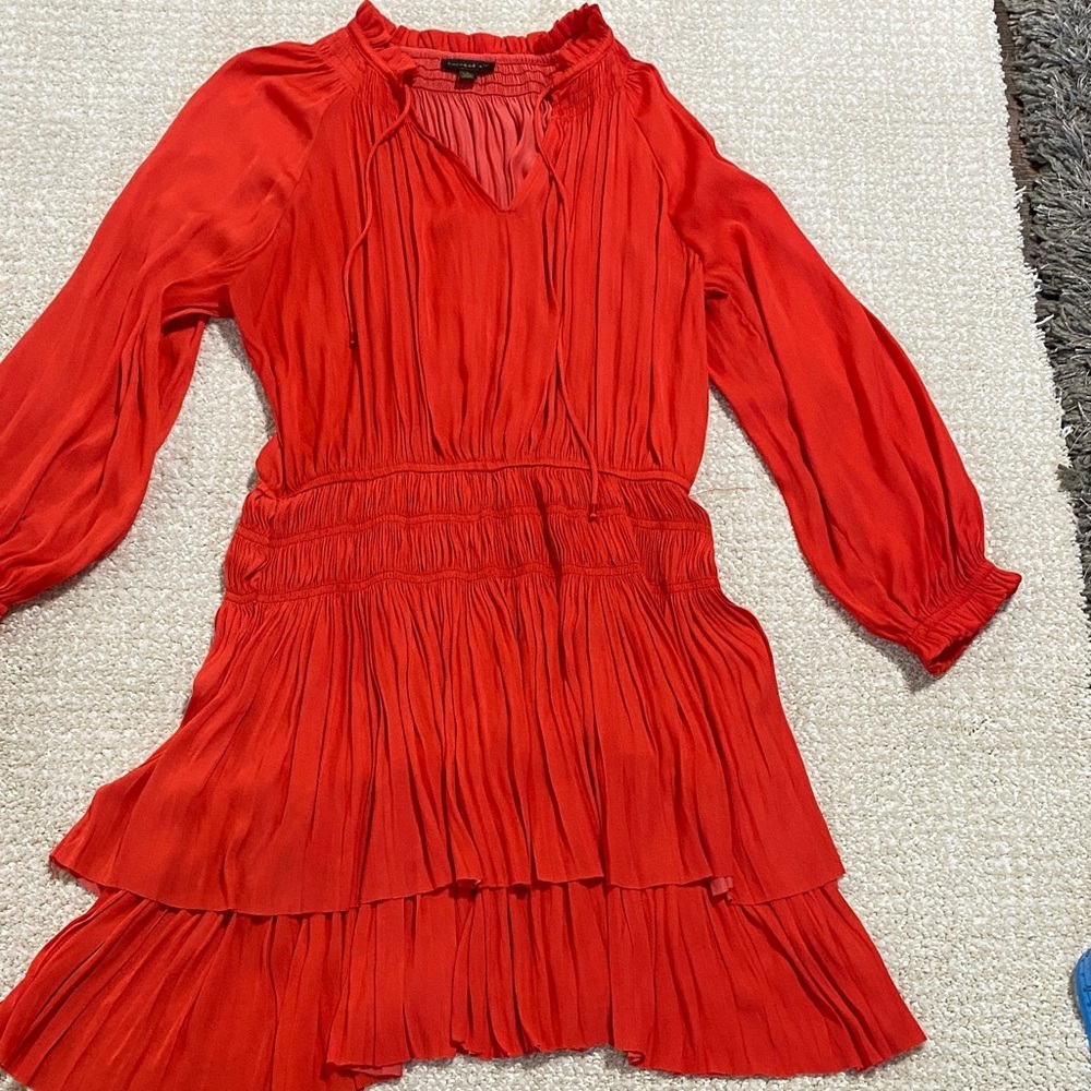 Chic Red Mini Dress with Tiered Skirt - Picture 7 of 15